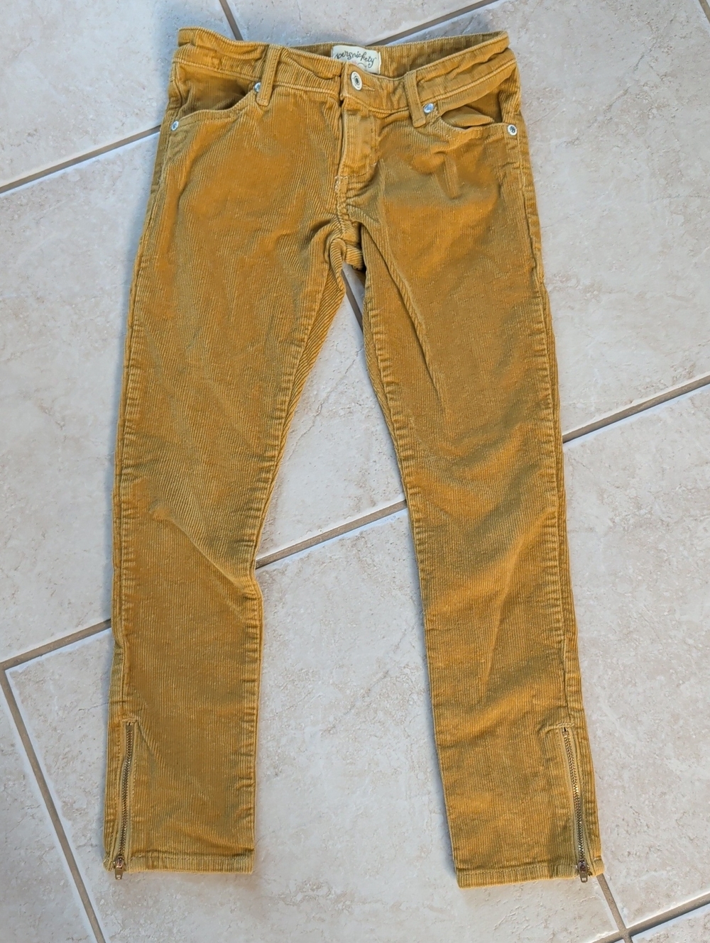 Persnickety Mustard Yellow Corduroy Skinny Girl Size 10 Jeans